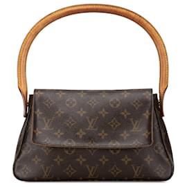 Louis Vuitton-Louis Vuitton Brown Monogram Looping Mini-Brown