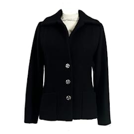 Chanel-Nouvelle veste en tweed noir pour la collection 2023.-Noir