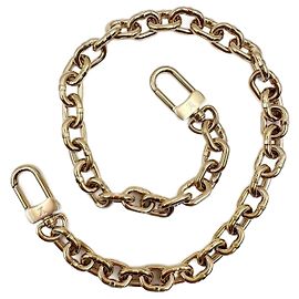 Louis Vuitton gold metal chain shoulder strap Golden