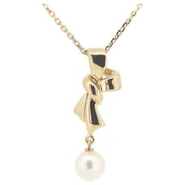 Mikimoto-MIKIMOTO 18k Gold Pearl Pendant Necklace Metal Necklace in Excellent condition-Other