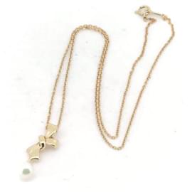 Mikimoto-Mikimoto 18k Collana con ciondolo di perle in oro Collana in metallo in condizioni eccellenti-Altro