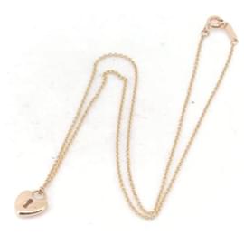 Tiffany & Co-TIFFANY & CO 18Collier pendentif Heartlock en or k Collier en métal en excellent état-Autre