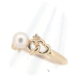 Tasaki-TASAKI 18k Gold Diamond Pearl Ring Metal Ring in Excellent condition-Other