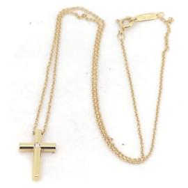 Tiffany & Co-TIFFANY & CO 18k Collana in metallo con pendente a croce in oro e diamanti in condizioni eccellenti-Altro