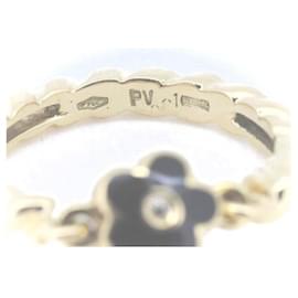 & Other Stories-autre 18K Gold Diamond Email Flower Ring Bague en métal en excellent état-Autre