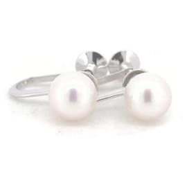 Mikimoto-Mikimoto 14k Orecchini di perle dorate Orecchini di metallo in condizioni eccellenti-Altro