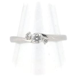 & Other Stories-Pre-owned PT950 Platinum Diamond Ring Size 10 in Great Condition-Silvery