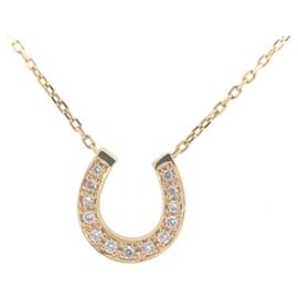 & Other Stories-Other 18k Gold Diamond Horseshoe Pendant Necklace Metal Necklace in Excellent condition-Other