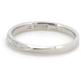 & Other Stories-Pre-owned PT950 Platinum Diamond Ring Size 10 in Great Condition-Silvery