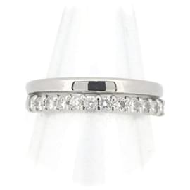 & Other Stories-Pre-owned PT950 Platinum Diamond Ring Size 8 in Great Condition-Silvery