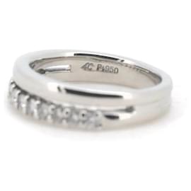 & Other Stories-Pre-owned PT950 Platinum Diamond Ring Size 8 in Great Condition-Silvery