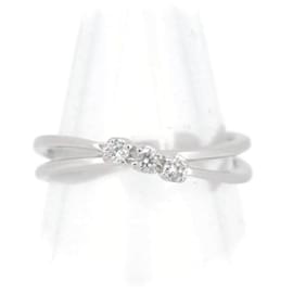 & Other Stories-Anillo de diamante Siren Azurro 0.10CT K10WG 9 en excelente estado-Plata