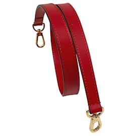 Louis Vuitton-Bandolera Louis Vuitton desmontable roja correa de cuero-Roja,Dorado