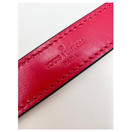 Louis Vuitton-Bandolera Louis Vuitton desmontable roja correa de cuero-Roja,Dorado