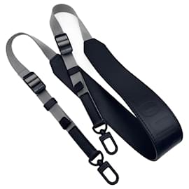 Louis Vuitton-Maxi wide adjustable removable Louis Vuitton shoulder strap-Black,Grey