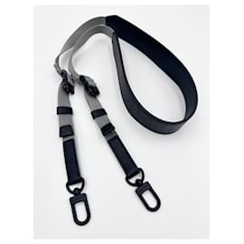 Louis Vuitton-Maxi wide adjustable removable Louis Vuitton shoulder strap-Black,Grey