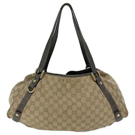 Gucci-GUCCI GG Canvas Shoulder Bag Beige 130736 Auth cl824-Beige