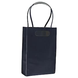 Chanel-CHANEL Hand Bag Enamel Navy CC Auth 71573-Navy blue