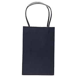 Chanel-CHANEL Hand Bag Enamel Navy CC Auth 71573-Navy blue