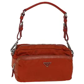 Prada-PRADA Shoulder Bag Nylon Orange Auth 72716-Orange