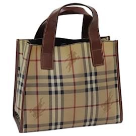Autre Marque-Burberrys Nova Check Clutch Bag PVC Beige Brown Auth bs13778-Brown,Beige