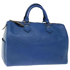 Louis Vuitton-Louis Vuitton Epi Speedy 30 Handtasche Toledo Blau M43005 LV Auth 71623-Andere