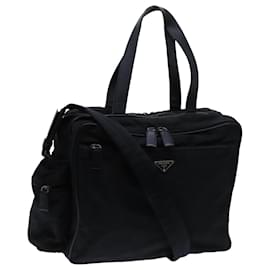 Prada-PRADA Business Bag Nylon Black Auth 71913-Black