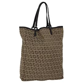 Fendi-Bolso tote de lona FENDI Zucchino Beige Auth 71920-Beige