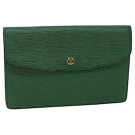 Louis Vuitton-LOUIS VUITTON Epi Montaigne 27 Clutch Bag Green M52654 LV Auth 71687-Green