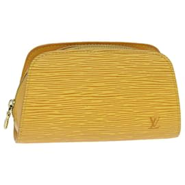 Louis Vuitton-LOUIS VUITTON Epi Dauphine PM Pouch Yellow M48449 LV Auth 72548-Yellow