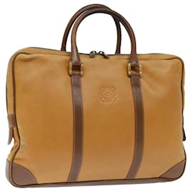 Loewe-LOEWE Anagram Hand Bag Leather Brown Auth 72764-Brown