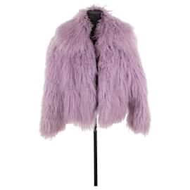 Autre Marque-leather trim coat-Purple