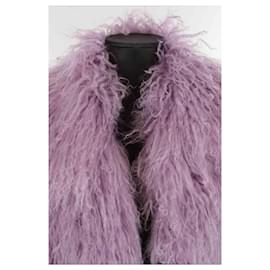 Autre Marque-Manteau en cuir-Violet