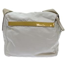 Prada-PRADA Shoulder Bag Nylon White Auth bs13804-White