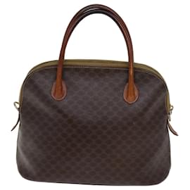 Céline-CELINE Macadam Canvas Hand Bag PVC Brown Auth 72688-Brown