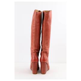Maison Martin Margiela-Leather boots-Red