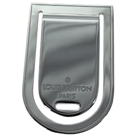 Louis Vuitton-LOUIS VUITTON Pans Abie Porto Adresse Geldklammer Metall Silber M65067 Auth 71438-Silber