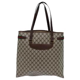 Gucci-GUCCI GG Supreme Web Sherry Line Tote Bag Beige Red Green 39 02 091 auth 71816-Red,Beige,Green