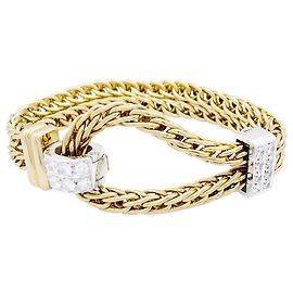 Pulseira de pomellato, "Corda", dois ouros, diamantes. Outro