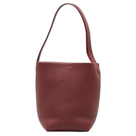 The row-Small Leather Park Tote Bag-Red