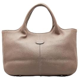 Tod's-Leather Handbag-Grey