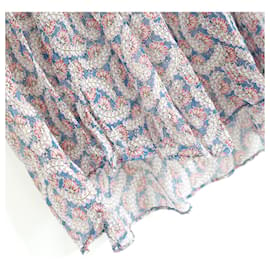 Isabel Marant Etoile-Blusa de seda con estampado de helechos y volantes de Isabel Marant Etoile.-Multicolor