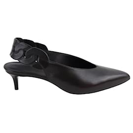 Hermès-Tacones de cuero-Negro