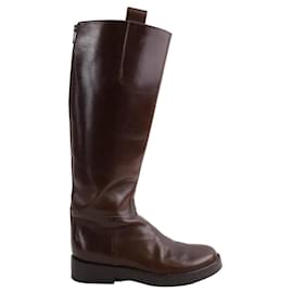 Ann Demeulemeester-Leather boots-Brown
