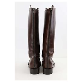 Ann Demeulemeester-Leather boots-Brown