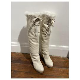 Chanel-CHANEL  Boots T.eu 36 leather-White