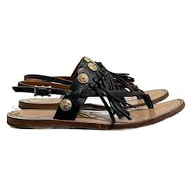 Valentino Garavani-VALENTINO GARAVANI Sandalias T.UE 35.5 Cuero-Negro