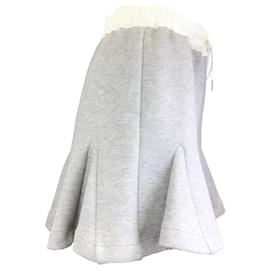 Autre Marque-Sacai grigio erica / Pantaloncini bianchi in cotone con coulisse-Grigio