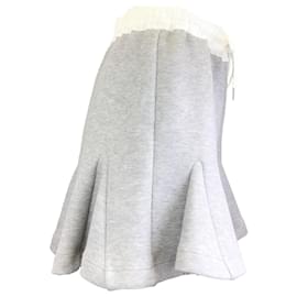Autre Marque-Sacai Heather Grey / White Drawstring Cotton Shorts-Grey