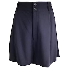 Autre Marque-Ralph Lauren Black Label Navy Blue Pleated Crepe Shorts-Blue